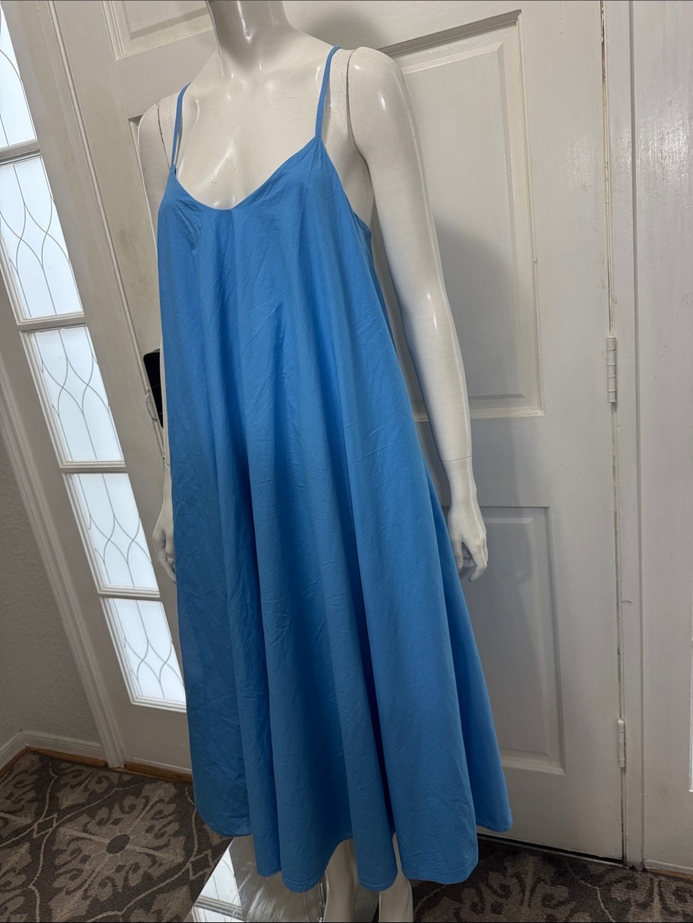 Banana Republic 100% Cotton Light Blue Long Dress Size XXS - Picture 4 of 14